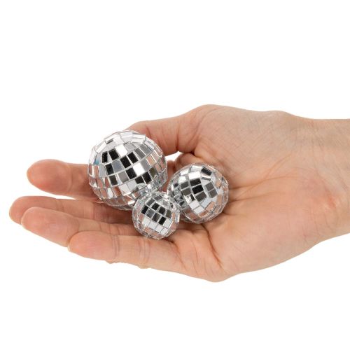 Dekoratívne zrkadlové gule, prvok na párty dekoráciu, strieborné, 2-4 cm, 50 kusov | Floristik24.sk