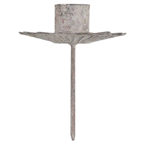 Floristik24 Kužeľový svietnik na nalepenie staro sivý 7×8,5cm 4ks