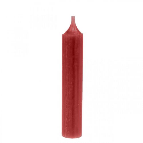 položky Tyčinková sviečka červená farba sviečky rubínovo červená 120mm/Ø21mm 6ks