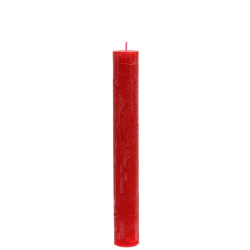 Floristik24 Tyčové sviečky farebné červené 34mm x 240mm 4ks