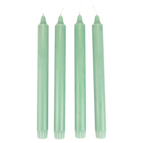 Floristik24 PURE Taper Candles Green Emerald Wenzel Candles 250/23mm 4ks