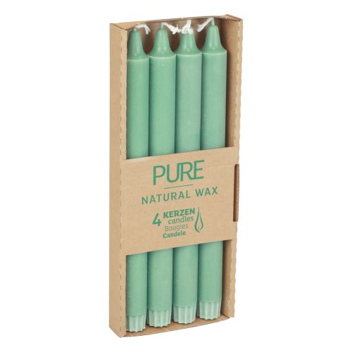 položky PURE Taper Candles Green Emerald Wenzel Candles 250/23mm 4ks