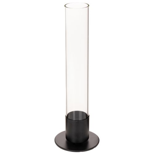 Svietnik v tvare sviečky so skleneným valcom. Jednoduchý a nadčasový. 31 cm. kúpiť | Floristik24.sk