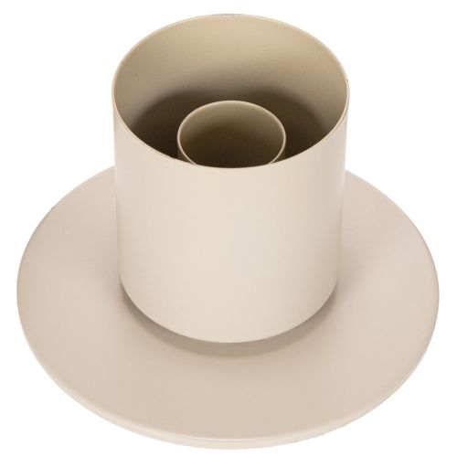 Moderný kužeľovitý svietnik so skleneným valcom a podstavcom, 31 cm | Floristik24.sk