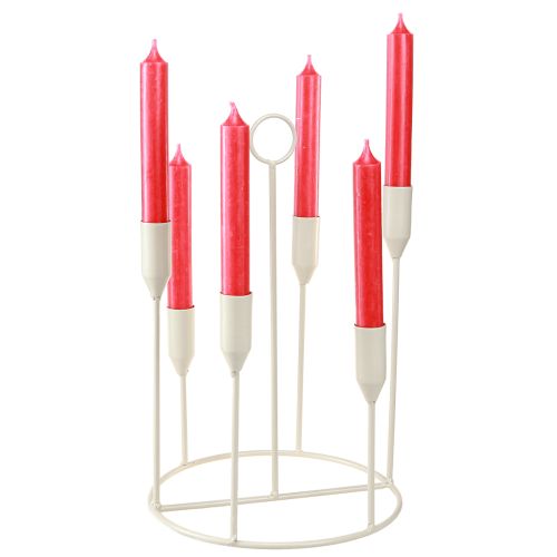 Floristik24 Svietnik Taper, 6 sviečok, sivý, Ø20cm, V31cm