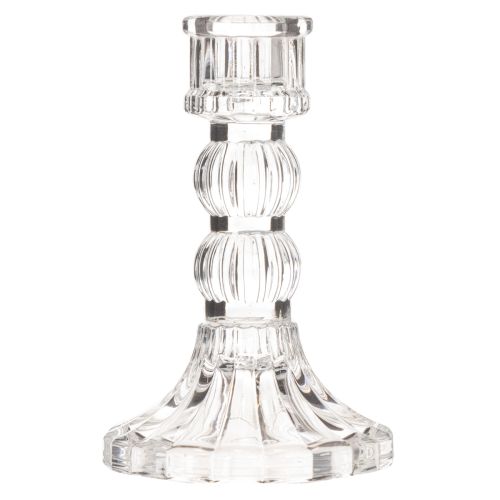 Priehľadný svietnik, klasický dizajn, dekorácia na stôl, 12 cm, 2 kusy | Floristik24.sk