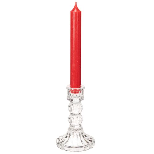 Priehľadný svietnik, klasický dizajn, dekorácia na stôl, 12 cm, 2 kusy | Floristik24.sk