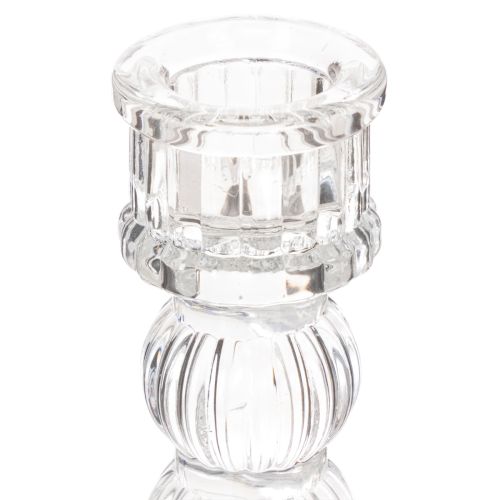 Priehľadný svietnik, klasický dizajn, dekorácia na stôl, 12 cm, 2 kusy | Floristik24.sk