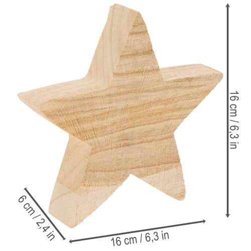 Rustikálny drevený svietnik v tvare hviezdy na kužeľovité sviečky, 16 cm | Floristik24.sk