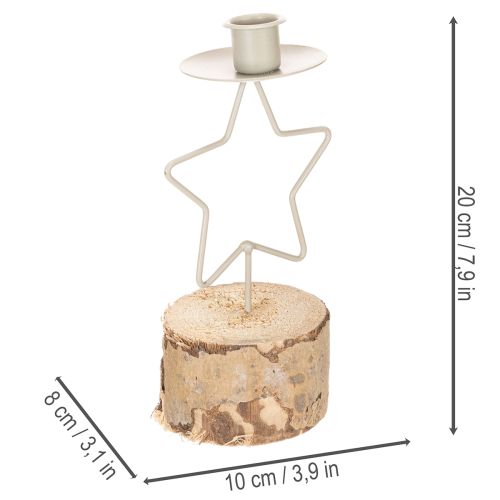 Svietnik v tvare hviezdy s dreveným podstavcom pre sviečku s priemerom 20 cm | Floristik24.sk