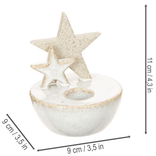 Keramické svietniky v tvare hviezdy, vianočná dekorácia, 11 cm, 2 kusy | Floristik24.sk