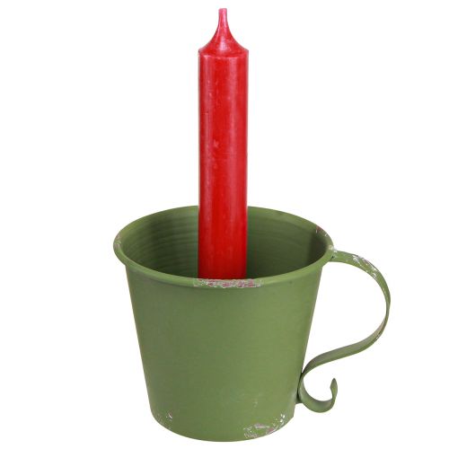 položky Držiak na sviečky vintage pohár kovová dekorácia zelená Ø9,5cm V8cm 3ks