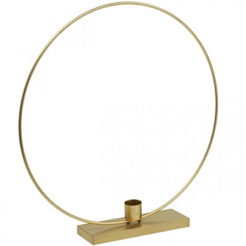 Floristik24 Ozdobný prsteň kovový svietnik Deco Loop Golden Ø30cm