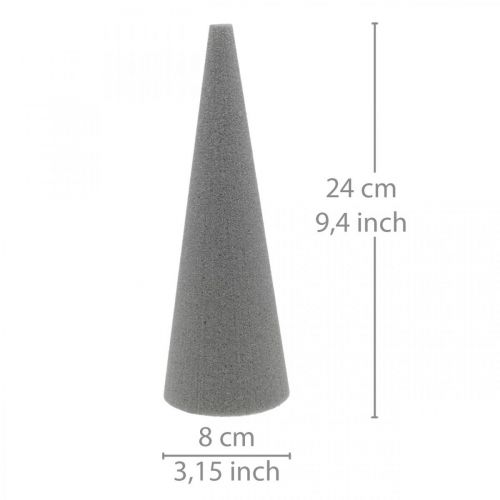 položky OASIS® Floral Foam Cone SEC Grey, Suchá kvetinová hmota V24cm Ø8cm 6 ks