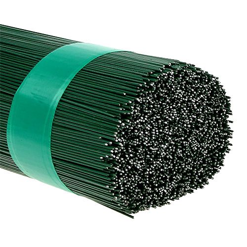 Floristik24 Zásuvný drôt lakovaný zelenou farbou 0,7 mm 300 mm 2,5 kg