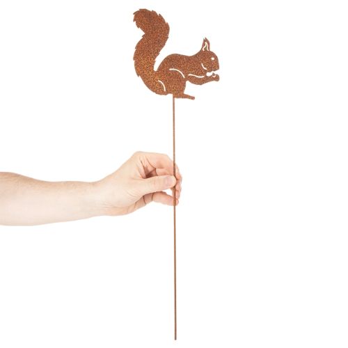 Záhradný kolík s veveričkovou hrdzou, dekoratívny kolík na kvetinový záhon a kvetináč 52 cm, 2 ks | Floristik24.sk