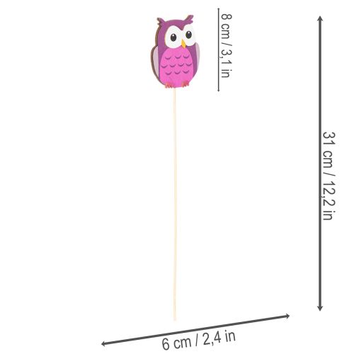 Drevené kolíky v tvare sovy na kvetinové kytice a kvetináče, 31 cm, 12 kusov | Floristik24.sk