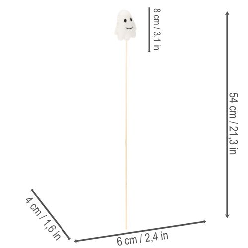 Figúrky duchov na drevených paliciach, halloweenska dekorácia, 54 cm, 8 kusov | Floristik24.sk
