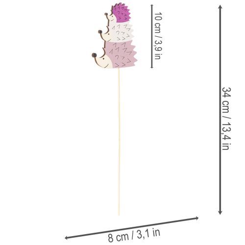 Dekoratívne záhradné kolíky - farebná rodinka ježkov - 34 cm, 12 kusov | Floristik24.sk