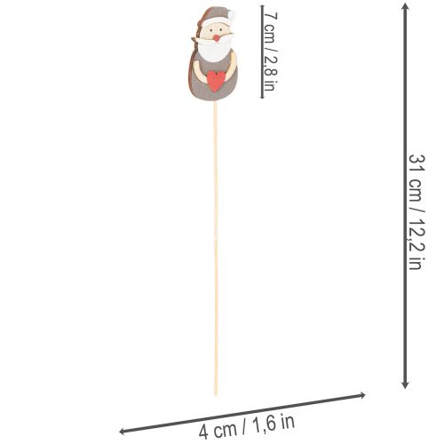 Dekoratívne mikulášske kolíky na kvetinové aranžmány a črepníkové rastliny, 31 cm, 12 kusov | Floristik24.sk