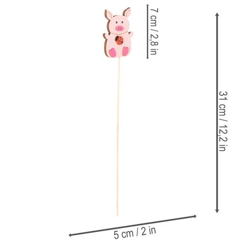Dekoratívna kvetinová dekorácia prasiatka, drevená, 31 cm, 16 kusov | Floristik24.sk