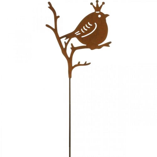 položky Patina záhradná dekorácia kolík kovový vtáčik s korunkou 6 kusov