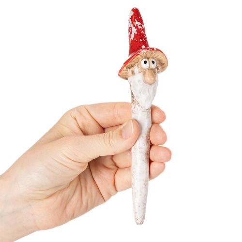 Figúrka trpaslíka na nalepenie, s dlhou bradou a hubovým klobúkom, dekorácia, 17 cm, 2 kusy | Floristik24.sk