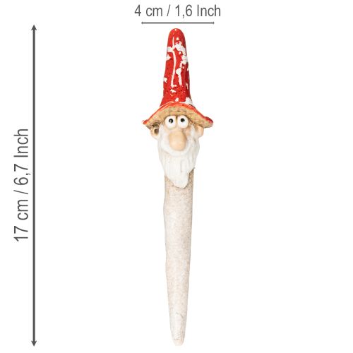 Figúrka trpaslíka na nalepenie, s dlhou bradou a hubovým klobúkom, dekorácia, 17 cm, 2 kusy | Floristik24.sk