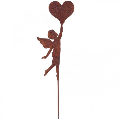 položky Záhradný kolík hrdzavý anjel so srdiečkom Valentín 60cm