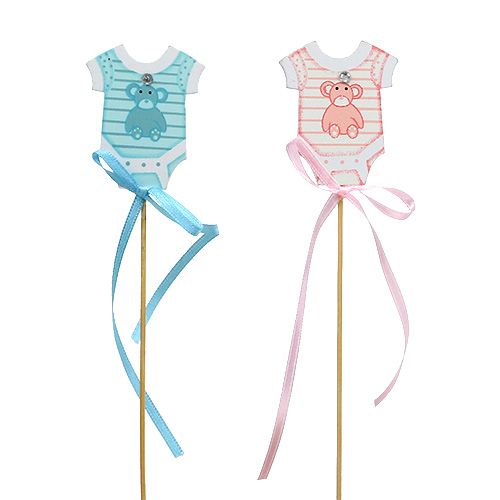 Floristik24 Zátka pôrodná 5,5cm L25,5cm modrá, ružová 24 ks