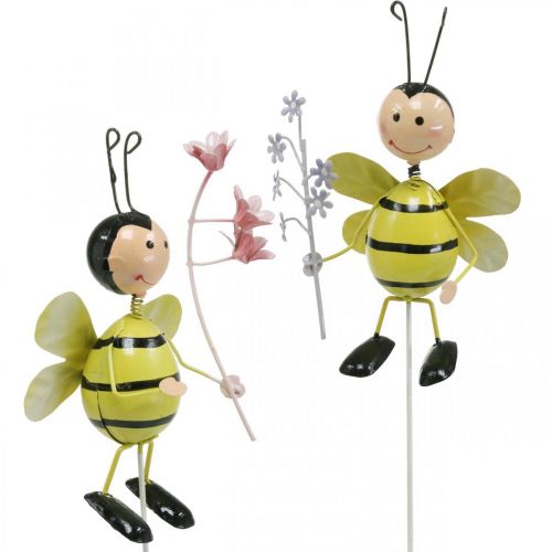 položky Kvetinová zátka včielka s kvetom, kovová dekorácia jar leto 4ks