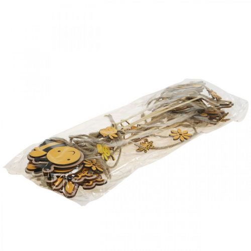 Floristik24 Včelia zátka kvetinová zátka drevená včelia dekorácia 8cm/32cm 12 ks