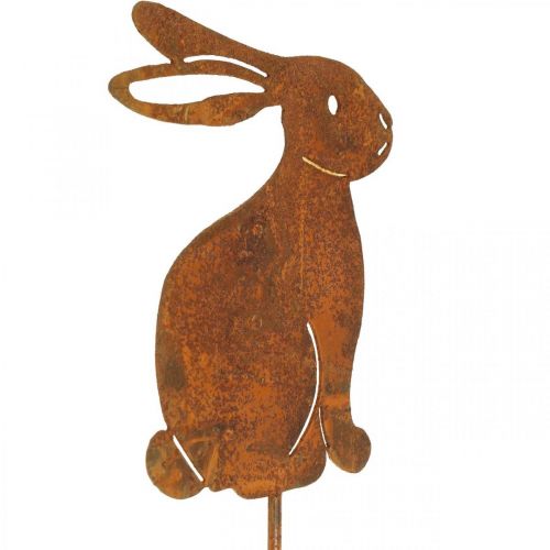 položky Záhradná dekorácia hrdza veľkonočný zajačik kvetinová hmoždinka kovová 7×9cm