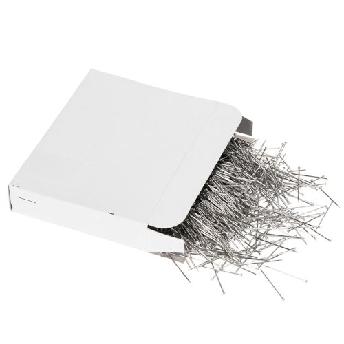 Floristik24 Postriebrené železné špendlíky, poniklované, 105/30 mm, 500 g