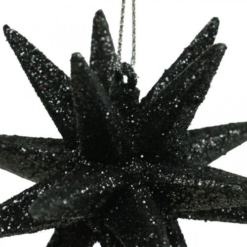 položky Vianočná dekorácia hviezdy na zavesenie čierna Ø7,5cm 8ks