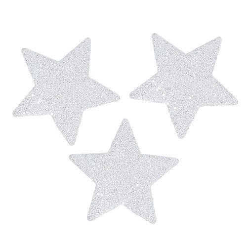 Floristik24 Hviezdy biele 6,5cm so sľudou 36ks