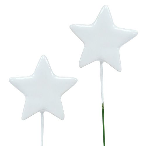 Floristik24 Hviezda na drôte 5cm biela 48p