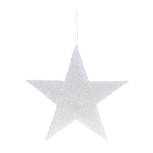 Floristik24 Hviezda na zavesenie biela 37cm L48cm 1ks