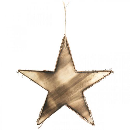 položky Ozdoba na vianočný stromček drevená hviezda príroda, flambovaná výška 25cm