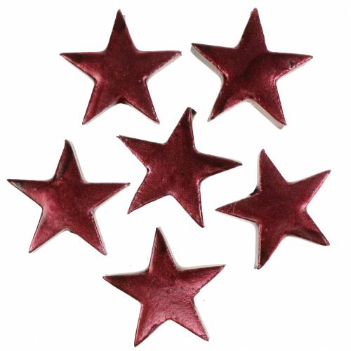 Floristik24 Deco hviezdy tmavočervené 4cm 12ks