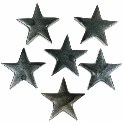 Deco stars grey 4cm 12ks
