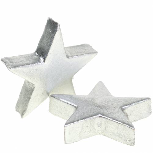 Deco hviezdy strieborné 4cm 12ks | Floristik24.sk