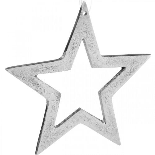 položky Hviezda na zavesenie strieborná hliníková vianočná dekorácia 15,5×15cm