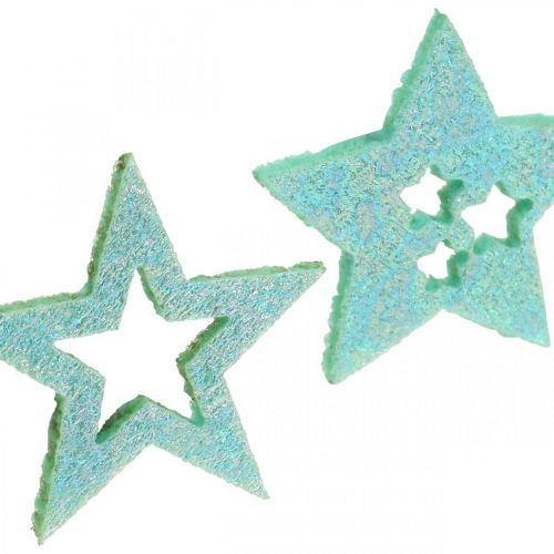 položky Ozdobné hviezdičky na ručné práce Mint samolepiaca penová guma 4cm 36 kusov