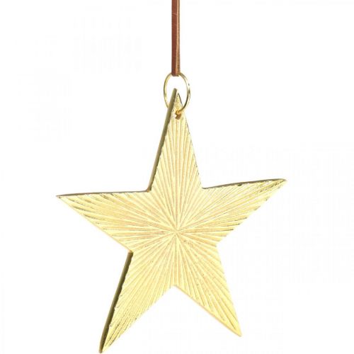 položky Zlatá hviezda, adventná dekorácia, deko prívesok na Vianoce 12×13cm 2ks