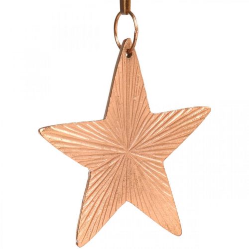 položky Prívesok hviezda, vianočná dekorácia, kovová dekorácia medenej farby 9,5×9,5cm 3ks