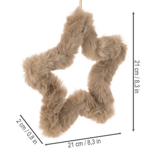 Závesná dekoračná hviezda z umelej kožušiny, 21 cm, 4 kusy | Floristik24.sk