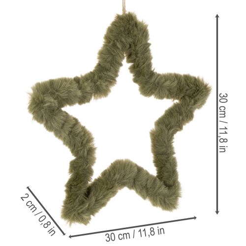 Závesná hviezda, umelá kožušina, na dvere a okná, 30 cm, 3 kusy | Floristik24.sk