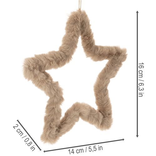 Dekoratívna hviezdicová dekorácia z umelej kožušiny na zavesenie, 30 cm, 3 kusy | Floristik24.sk