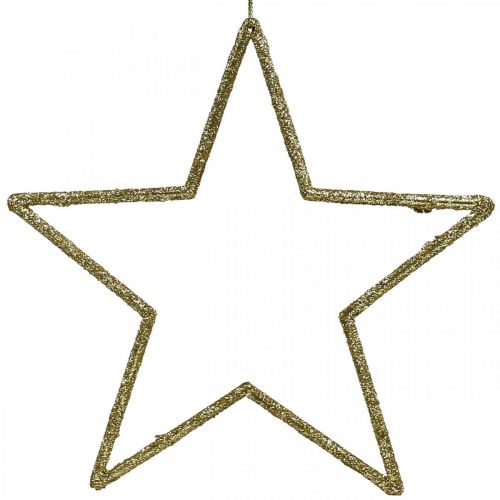 položky Vianočná dekorácia prívesok hviezda zlaté trblietky 17,5cm 9ks